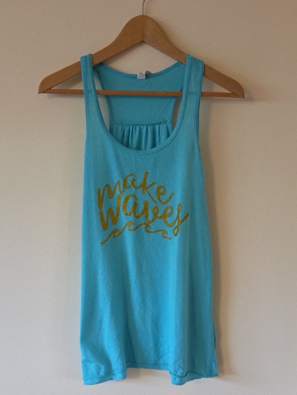 ⭐3/15⭐ Turquoise Graphic Tank Top - "Make Waves"